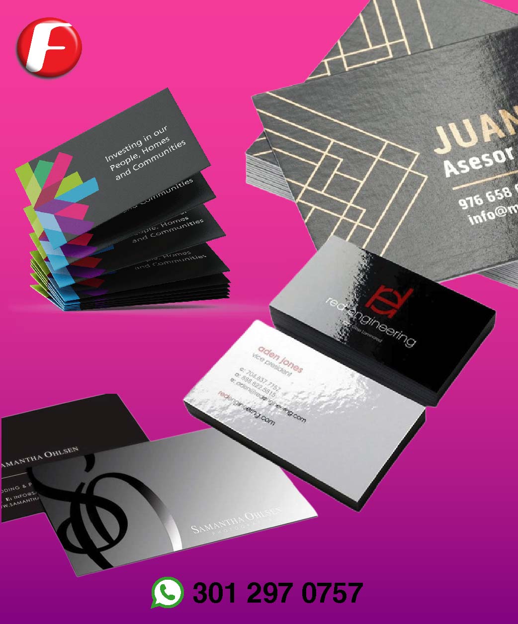 Tarjetas de presentación en Cali impresas en alta calidad